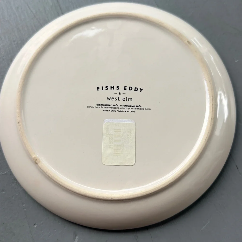Fish’s Eddy & West Elm Yellow and White Dessert Plate